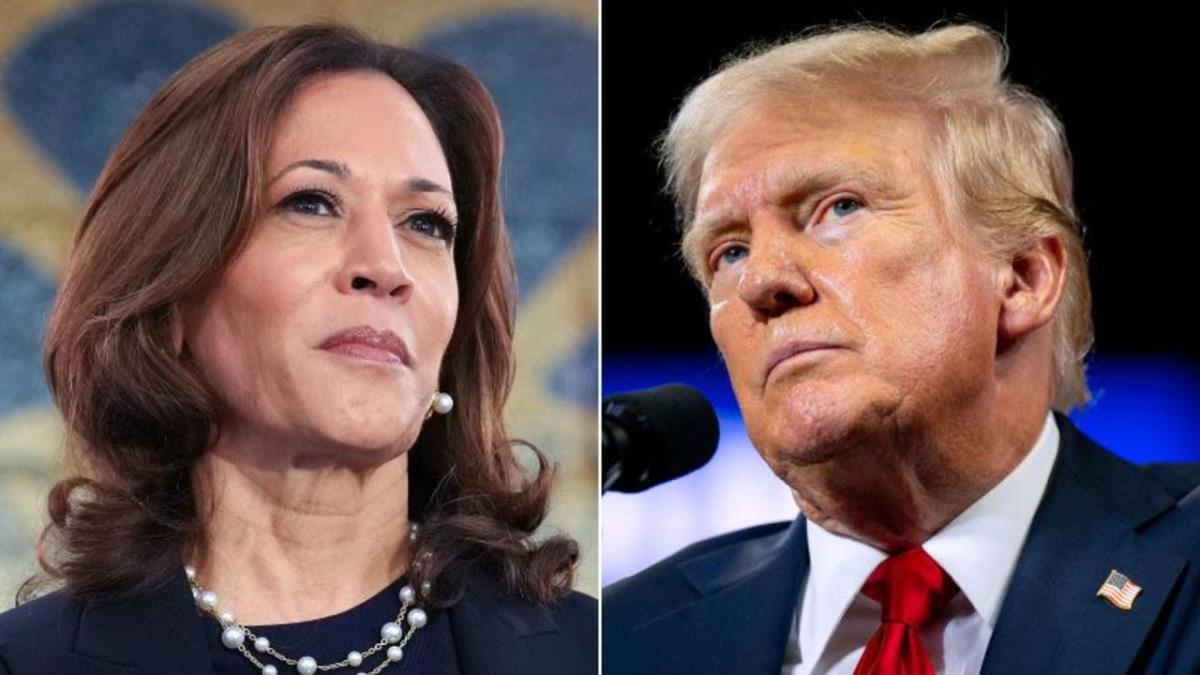 Phó Tổng thống Mỹ Kamala Harris (trái) và cựu Tổng thống Donald Trump.