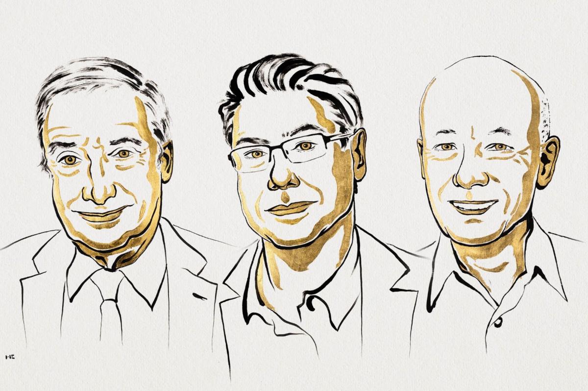 Ba nhà kinh tế được trao giải Nobel Kinh tế 2025. Ảnh: Nobel Prize