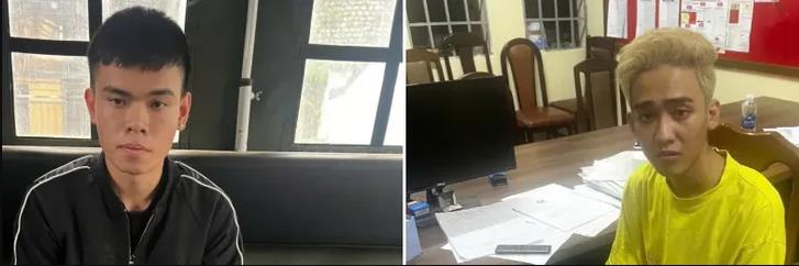 Vĩnh và Thọ tại cơ quan công an. Ảnh: PLO