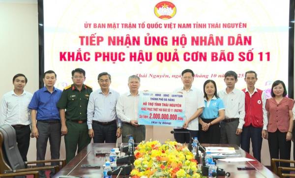 Đà Nẵng hỗ trợ tỉnh Thái Nguyên 2 tỷ đồng khắc phục hậu quả bão số 11