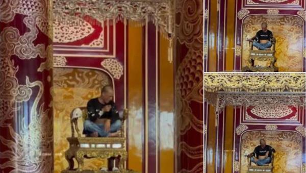Xôn xao hình ảnh một người ngồi lên ngai vàng trong Đại Nội Huế