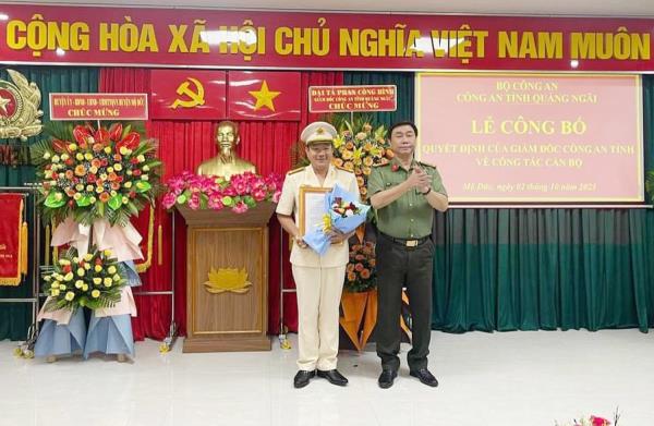 Công bố Quyết định bổ nhiệm Trưởng Công an huyện Mộ Đức