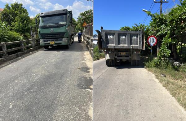 Đường ĐH1 oằn lưng cõng xe quá tải