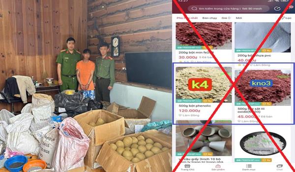 Triệt phá đường dây buôn bán tiền chất thuốc nổ khủng qua không gian mạng