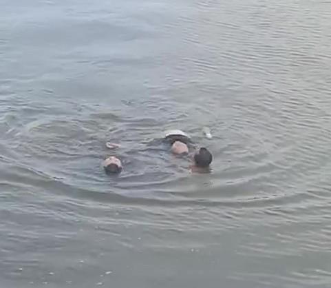 2 người đàn ông dũng cảm bơi ra giữa sông cứu người phụ nữ tự tử