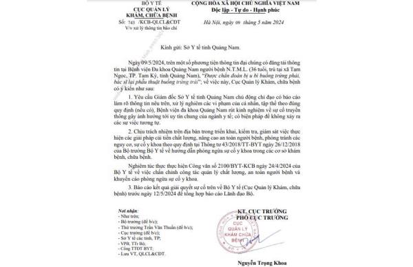 Bộ Y tế yêu cầu làm rõ thông tin, xử lý nghiêm các vi phạm