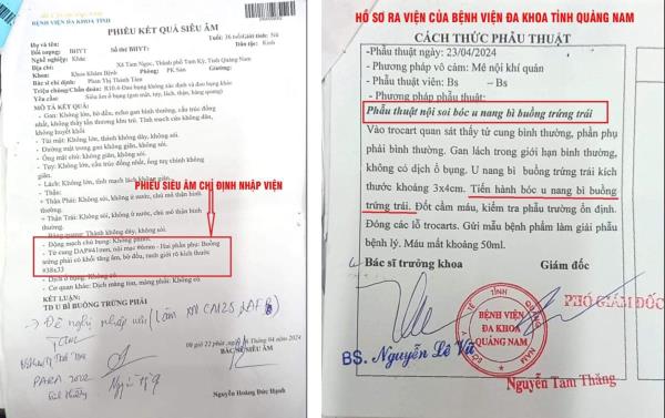 U buồng trứng phải nhưng bị phẫu thuật buồng trứng trái, Bệnh viện Đa khoa Quảng Nam nói gì?