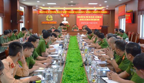 Đoàn công tác Bộ Công an kiểm tra, phúc tra số liệu thống kê tại Công an tỉnh Quảng Nam