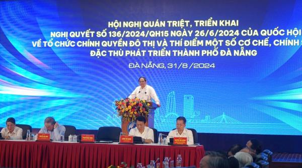 Thủ tướng Chính phủ Phạm Minh Chính: Nghị quyết 136 có ý nghĩa rất quan trọng đối với sự phát triển, vươn lên bứt phá và dẫn đầu của Đà Nẵng