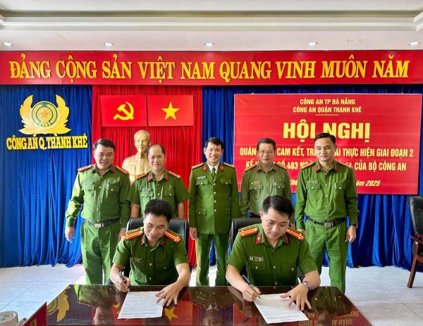 Công an quận Thanh Khê tổ chức ký cam kết thực hiện giai đoạn 2 các nội dung liên quan đến kiểm soát ma túy