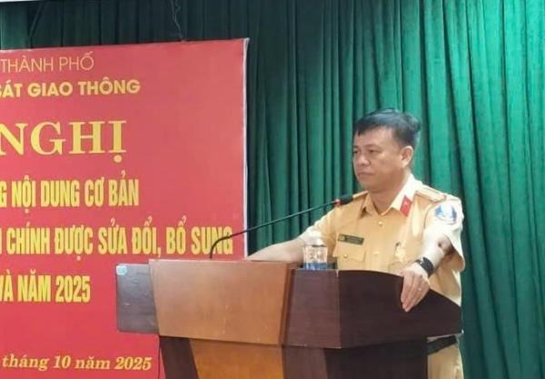 Tập huấn công tác thi hành pháp luật, xử lý vi phạm hành chính cho lực lượng  Cảnh sát giao thông