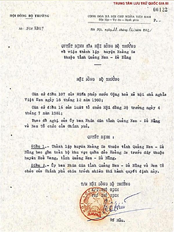 Kỳ 2: Duy trì bộ máy hành chính và quản lý Nhà nước đối với quần đảo Hoàng Sa