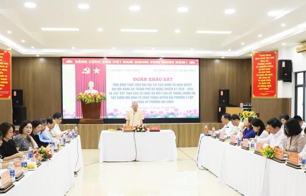 Đoàn khảo sát Trung ương đánh giá cao những kết quả nổi bật của Đảng bộ phường Hải Châu