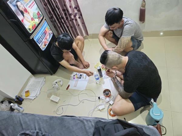 Công an phường Thanh Khê bắt quả tang nhóm thanh niên tổ chức sử dụng ma túy trong căn hộ ven biển