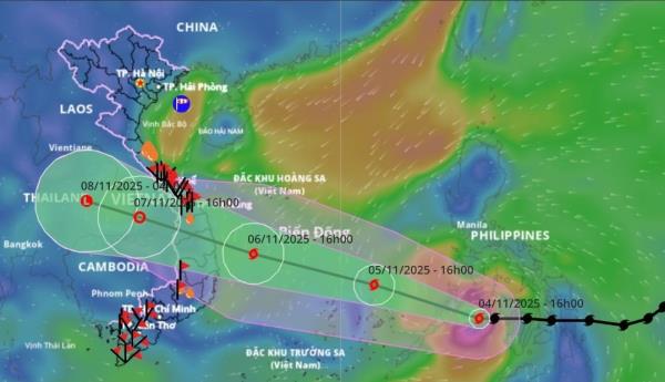 Đường đi và tác động bão Kalmaegi tương tự bão Damrey năm 2017