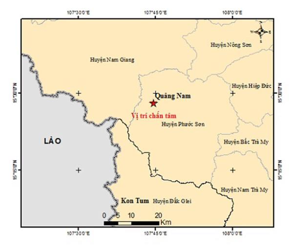 Xảy ra động đất 3.0 độ richter tại huyện Phước Sơn