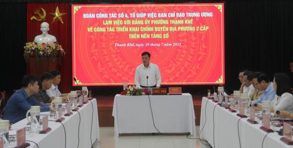 Đoàn công tác Trung ương làm việc với phường Thanh Khê về công tác triển khai chính quyền 2 cấp trên nền tảng số