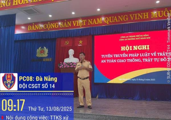 Tuyên truyền pháp luật về an toàn giao thông cho chủ các cơ sở kinh doanh quán ăn, nhà hàng, quán nhậu tại Ngũ Hành Sơn