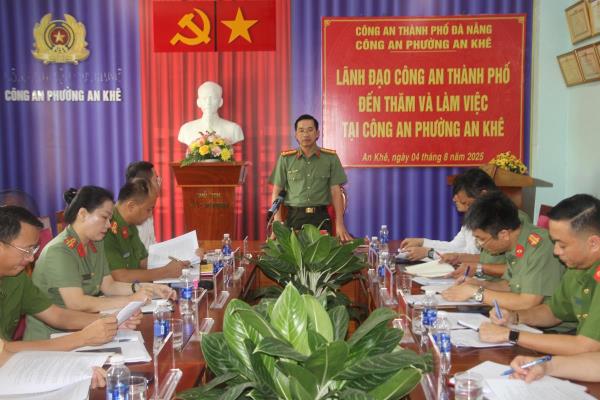 Lãnh đạo Công an TP Đà Nẵng thăm, làm việc tại Công an phường An Khê