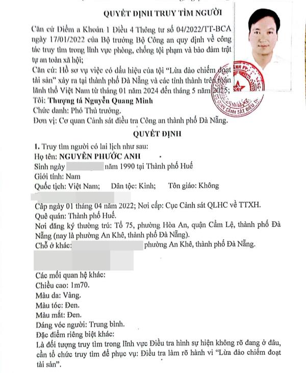 Truy tìm đối tượng lừa đảo