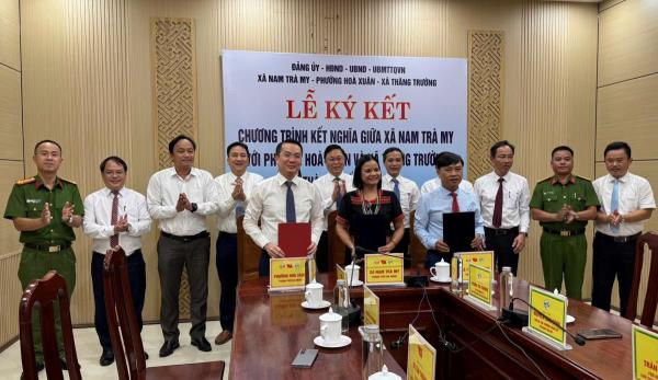 Phường Hòa Xuân ký kết hợp tác với xã Nam Trà My và xã Thăng Trường