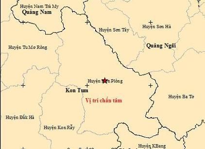Liên tiếp xảy ra 6 trận động đất tại Kon Tum