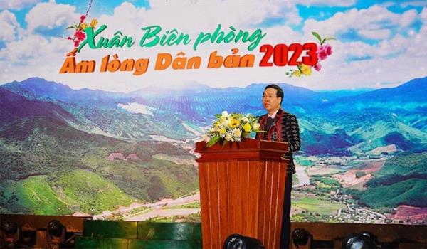 Thường trực Ban Bí thư Võ Văn Thưởng dự chương trình Xuân Biên phòng ấm lòng dân bản