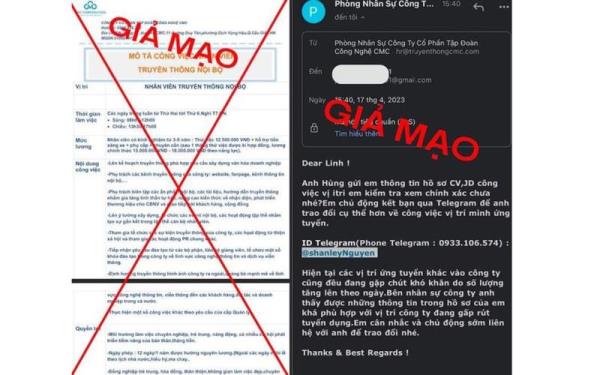 Bẫy tuyển dụng giả mạo các doanh nghiệp lớn để lừa đảo người lao động