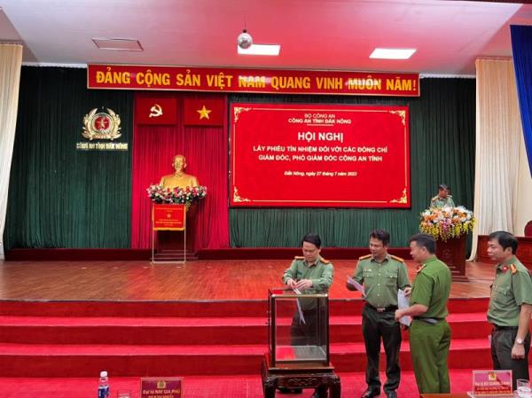 Công an Đắk Nông tổ chức Hội nghị lấy phiếu tín nhiệm đối với các đồng chí Lãnh đạo Công an tỉnh