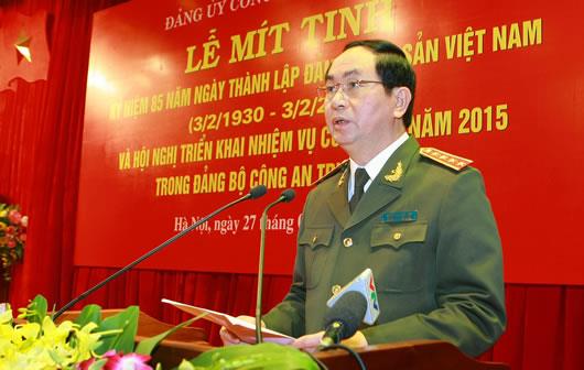 Tiếp tục giữ vững và tăng cường sự lãnh đạo của Đảng đối với Công an nhân dân